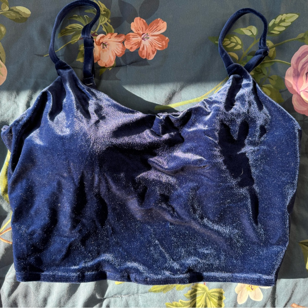 Athleta Velvet Blue Crop Top Bra